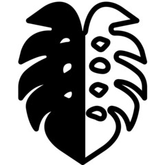 monstera solid line icon