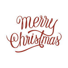merry christmas lettering on white