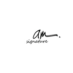Obraz premium Am initial handwriting logo vector
