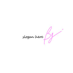 Bg initial handwriting logo vector