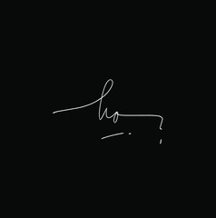 Ha initial handwriting logo vector