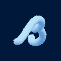 3d alfabet, furry letter B, 3d illustration on blue background © Tiziano Cremonini