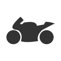 Black motorcycle icon in minimal style