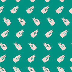 Turquoise and white pattern with rough shapes.