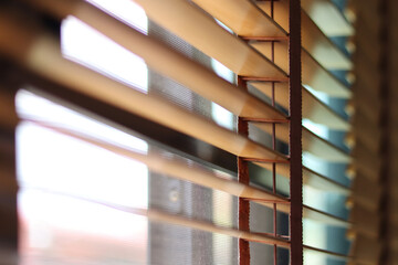 Light through wooden blinds
