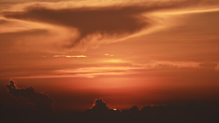 Beautiful views of the panorama and the sea at sunset.