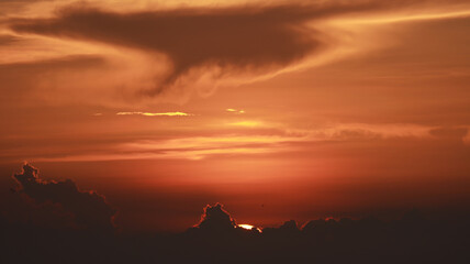 Beautiful views of the panorama and the sea at sunset.