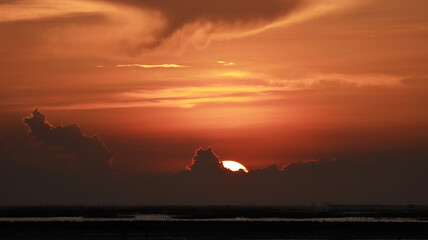 Beautiful views of the panorama and the sea at sunset.