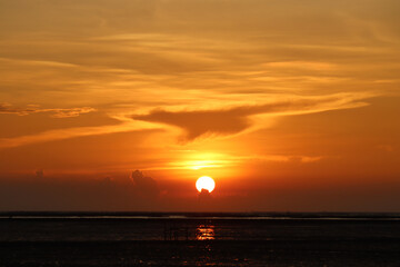 Beautiful views of the panorama and the sea at sunset.