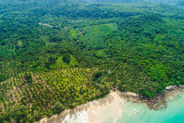 Naklejka na ściany i meble Aerial view sea beach turquoise water nature landscape