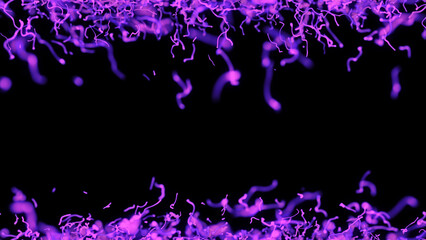 Purple Strings Frame. Purple strings on black background , illustration.
