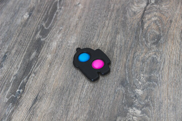  Simple dimple. Top view, flat lay. Selective focus.