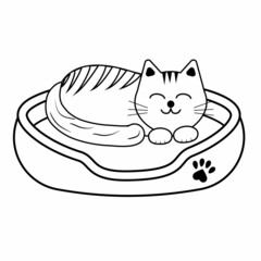 bed for dogs and cats, color isolated vector illustration