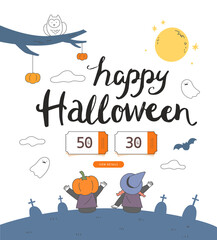 Happy Halloween Poster. Vector illustration.