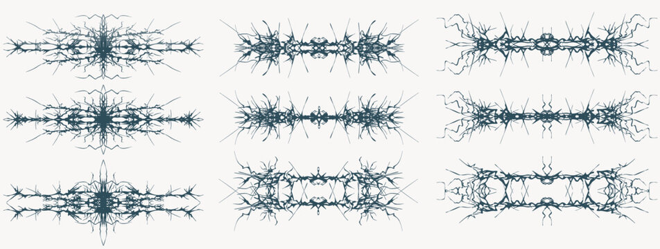 Decorative ornament. Abstract mystic signs collection. Magic decor set.  Modern abstract ethnic ornament. 