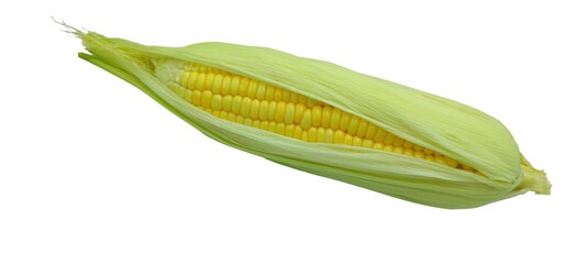 Ear of corn isolated on white background as a package design element.