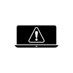 laptop icon with exclamation mark. suitable for notification symbol, warning. solid icon style. simple design editable. Design template vector
