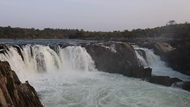 Dhuadhar Waterfalls at Bhedaghat, Jabalpur, Madhya Pradesh