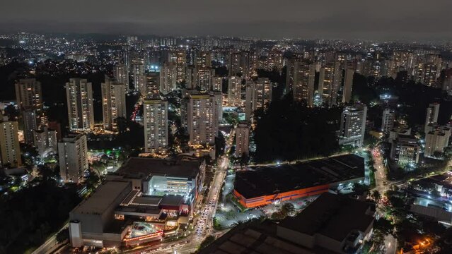 Aerial Flyover Hyperlapse over Morumbi Sao Paulo Brasil