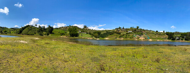 landscape with lake and mountains