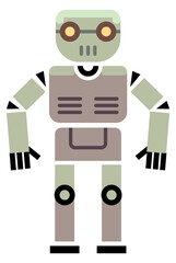 Cute robot character. Funny plastic kid toy