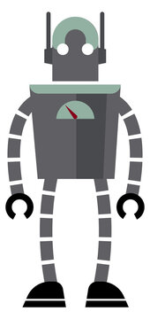 Cute vintage robot. Funny android. Smart machine