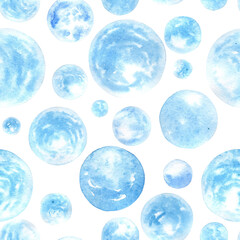bubble hand drawn watercolor seamless pattern