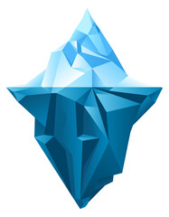 Iceberg icon. Low poly ice mountain logo