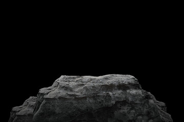 Stone podium on dark black background. - Powered by Adobe