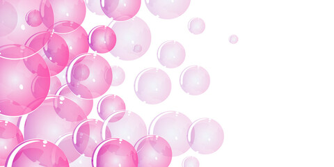 Pink transparent bubbles background