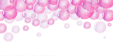 Pink transparent bubbles background