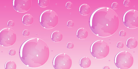 Pink transparent bubbles background