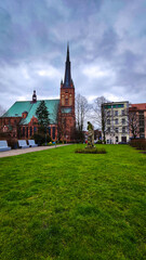 Old city architecture in Poland country in the Szczecin city