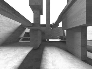 Abstract architecture interior background. Empty concrete room