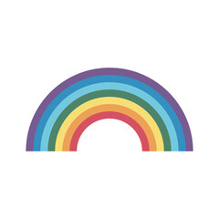 Simple semicircular rainbow on a white background