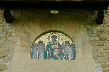 External decoration of the church of San Leonardo in Arcetri. Bellosguardo hill. Florence. Tuscany