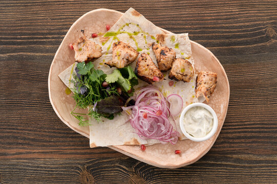 pieces of juicy skewers of meat