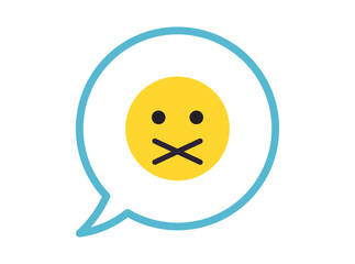 Obraz premium Simple facial expression and yellow cartoon smile flat vector illustration. 