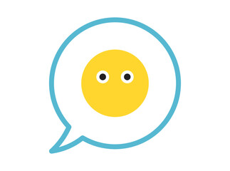 Simple facial expression and yellow cartoon smile flat vector illustration.	
