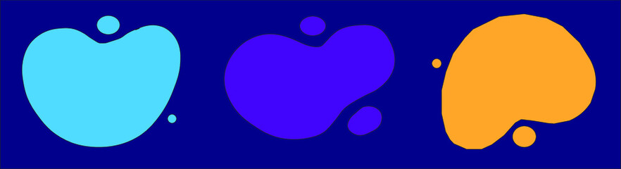 Abstract colored  liquid shape isolated on  Fluid dynamic colored design with dots Liquid abstract geometric shapes, banners set