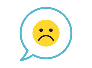 Simple facial expression and yellow cartoon smile flat vector illustration.	
