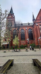 Old city architecture in Poland country in the Szczecin city