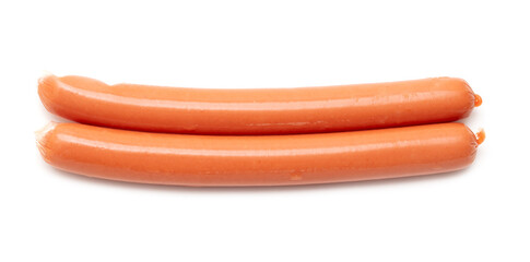 Sausages isolated on white background.