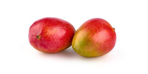 Juicy ripe Mango fruit, close-up, isolated on white background.