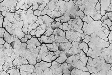 Texture crack building facade wall covered. Crack with flappy peeling edges.