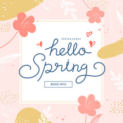 Shopping Banner Illustration Design.Tropic covers set. spring season patterns design. 
