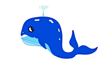 blue whale cartoon illustration