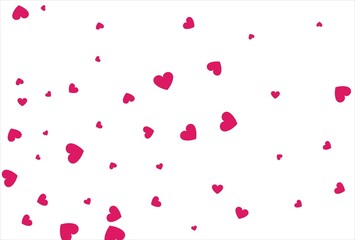 Red heart background. Love confetti background