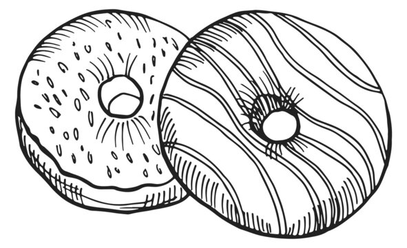 recommend clip art: Donuts sketch. Sweet bakery engraving. Tasty dessert