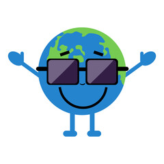Happy Earth with Sun Glasses